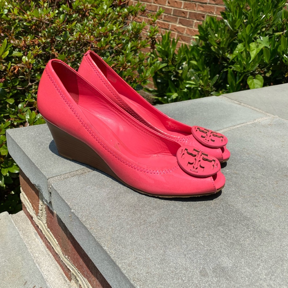 Tory Burch peep toe wedge